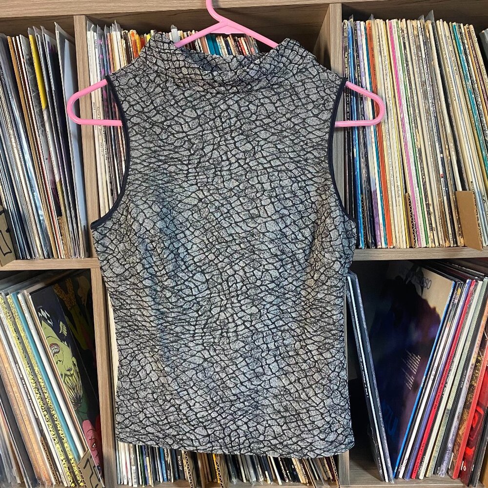 Vintage Bebe Moda Gray Turtleneck Mockneck Top Size Large M/L